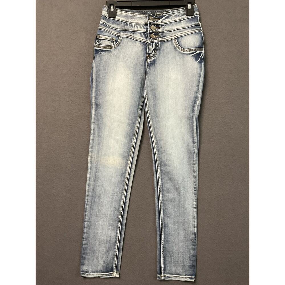 Rue21 Jeans Womens 1/2R Blue High Waist Skinny Freedom Flex Stretch Denim Pants‎